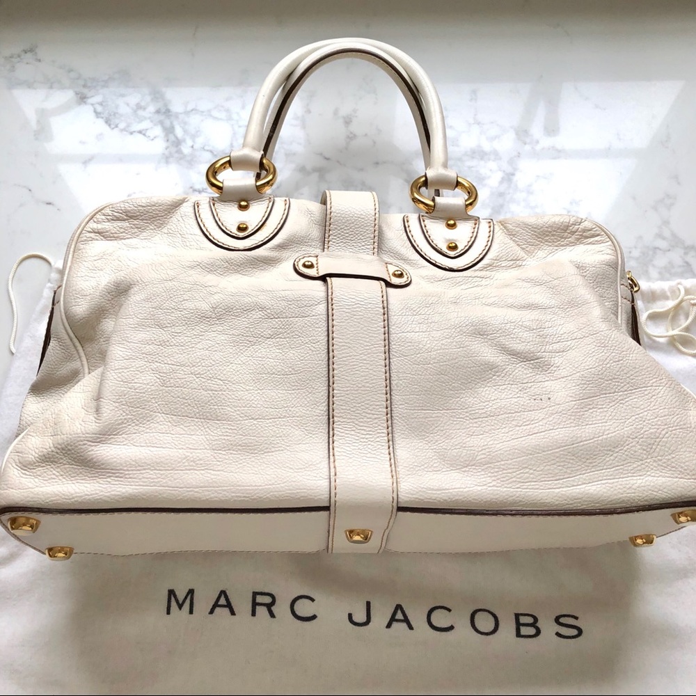 Marc Jacobs Creme Venetia Satchel w Gold Hardware - Picture 5 of 8